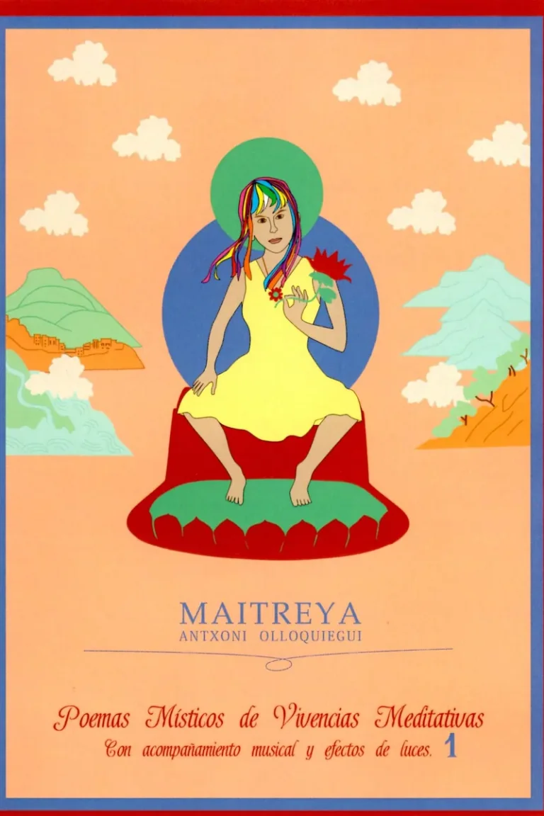 Portada del DVD «Poemas místicos de vivencias meditativas», volumen 1, de Antxoni Olloquiegui, con el Buda Maitreya